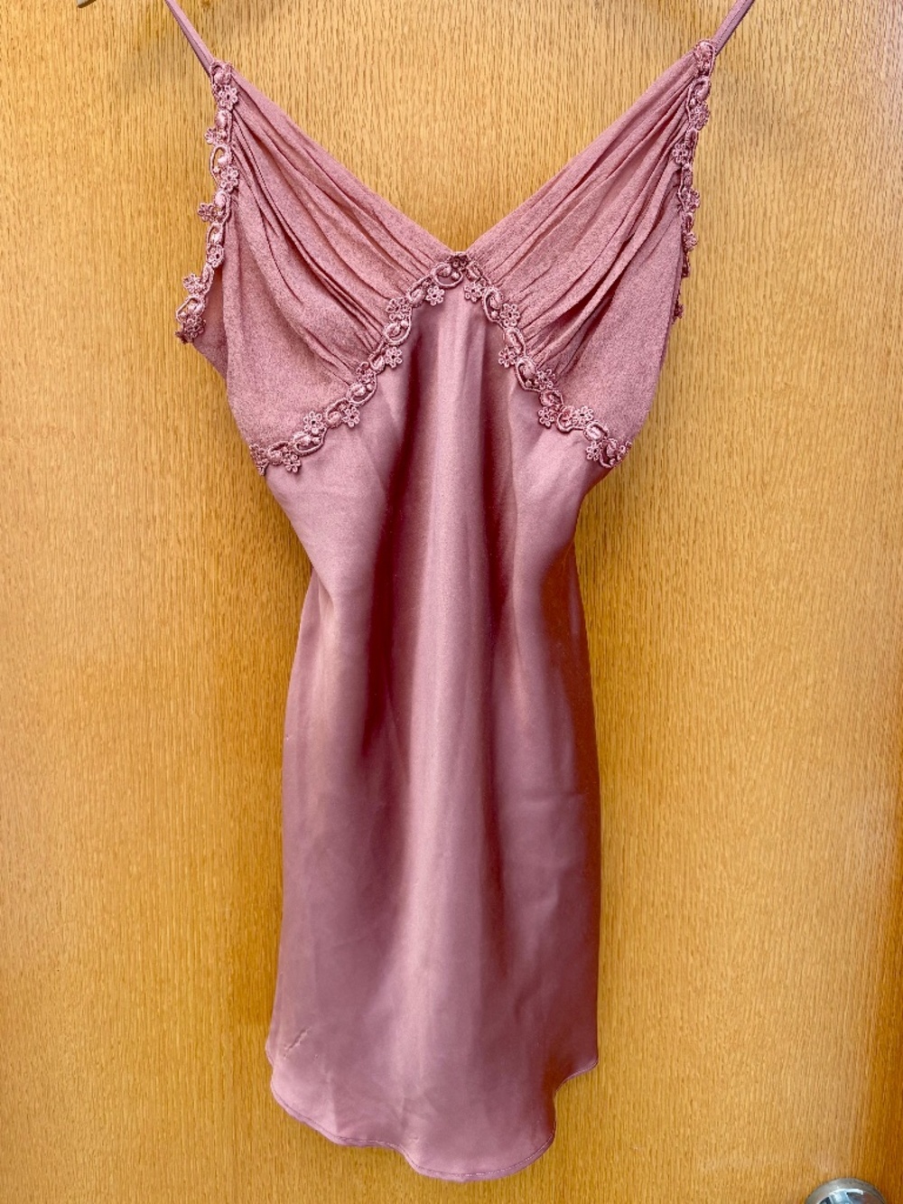Victoria's Secret Gold Label Vintage 1990s Rose Silk Slip dress Size P